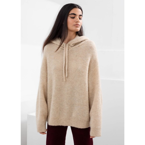 Ribbed Wool Alpaca Blend Hoodie 
